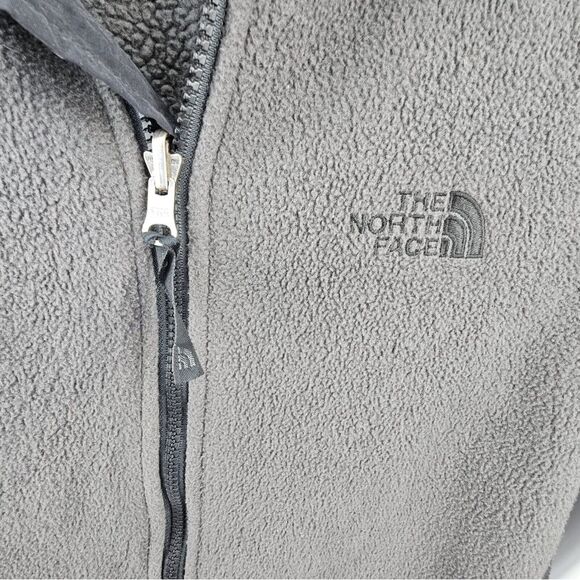 Vintage North Face Jacket Mens Medium Gray Polartec Fleece Full Zip Made USA Y2K - Picture 6 of 12
